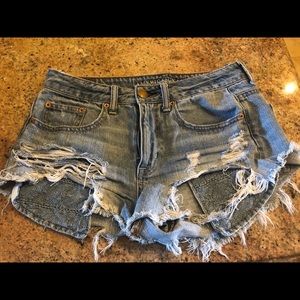 american eagle high rise festival jean shorts